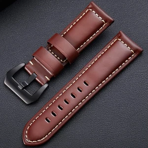 Watch Bands Cowhide Genuine Leather Wristwatch Straps Watch Parts Brown 26mm - Picture 1 of 2