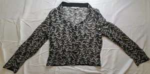 Giorgio Armani Le Collezioni Damen transparentes Pailletten Knopfleiste Top-schwarz Blumenmuster 6 - Bild 1 von 12