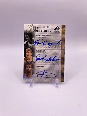 2009-10 SP Signature Edition Jack Sikma Spencer Haywood Jeff Green Auto #/49 - Image 1 of 2