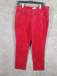 Coldwater Creek Corduroy Pant Womens 14 Bright Red Straight Leg High Rise Casual - Picture 1 of 11