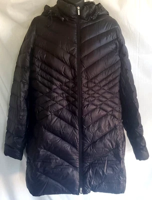 Chaqueta acolchada negra Lands' End para mujer talla L 14-16 abrigo capucha bolsillos con cremallera Foto 1 de 4