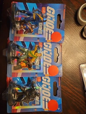 Lot New GI Joe Duke Cobra Commander & Snake Eyes 2.5'' Figurines with Mini Cards - Image 1 of 4