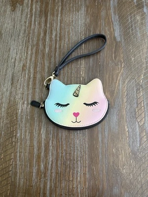 Luv Betsey Johnson Arco Iris Ombre Gato Corazón Monedero Muñequera Bolso sin asas Cartera Foto 1 de 4