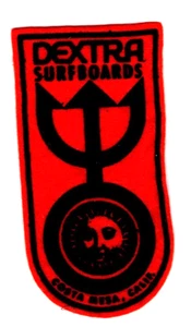 Tablas de surf Dextra, Costa Mesa California, parche vintage de fieltro antiguo años 60 - Imagen 1 de 1