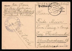 1944 Drittes Reich Deutschland WWII Postсard von Libenau nach Prag (Tschechien) - Bild 1 von 2