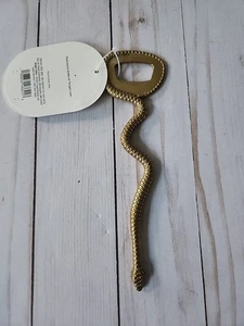 Schwellenschlange Flaschenöffner Metall strukturiert gold - Bild 1 von 6