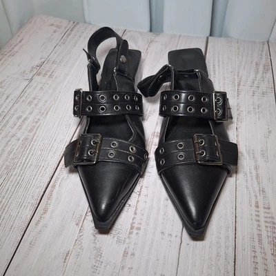 Zapatos con cordones Góticos Tacones Gruesos Bombas Remache Calle Tacón Medio Punk Talla 9.5 Foto 1 de 4