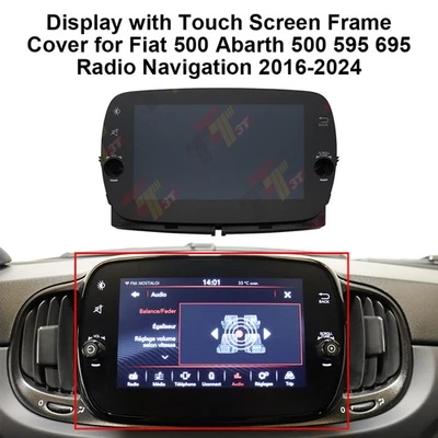 Display with Touch Screen Frame Cover for Fiat 500 Abarth 695 595 500 Navigation - Image 1 of 4