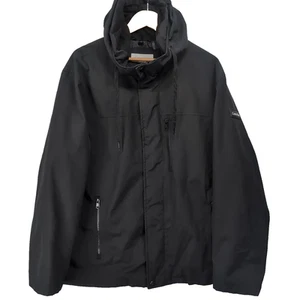 Calvin Klein Jacket Windshielder Zippers Hooded Black Double Zip XL Mens - Picture 1 of 17