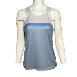 Lucky In Love Tank Top Vaportex Blue White Pink Tennis Golf UPF 30 Size M NEW - Picture 1 of 9