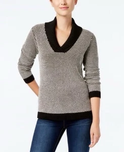 Charter Club Pullover mit Schalkragen tiefschwarz Kombi Größe M - Bild 1 von 13