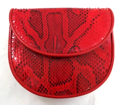 Bolso Cinturón Yves Saint Laurent Rojo Piel de Serpiente Cartera Rive Gauche YSL Cuero Francia Foto 1 de 4