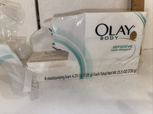 (4) Oil of Olay Hypo-Allergenic Sensitive Skin White Bath Bar Soap 4.25oz - Picture 1 of 7