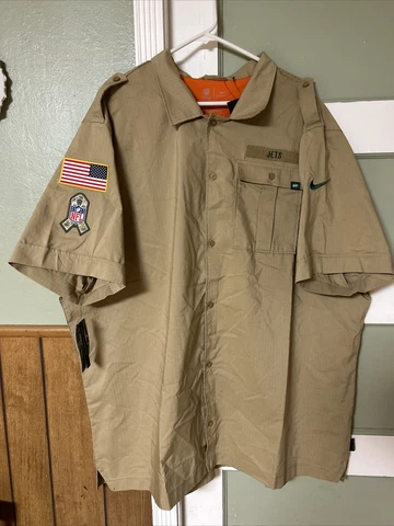 New York Jets Football Nike Dri Fit Salute To Service Mens Button Down Sz. XXXL Cover
