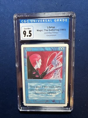 MTG Unlimited Lifetap CGC 9.5 GEM MINT (Blue Label 10)  1993 - Image 1 of 2