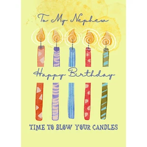 FiBei Greetings Birthday Poetry Talking Card - Title: Time To Blow Your Candles - Picture 1 of 8