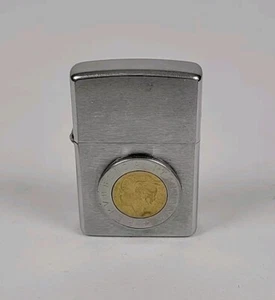 Zippo Lighter With A 500 Lire Italian Coin On It, Silver Color - Picture 1 of 8