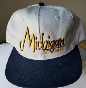 Vintage 80er Michigan Go blaue Mütze The Game verstellbar - Bild 1 von 2