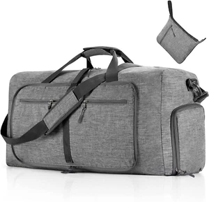 Travel Duffle Bag for Men, 65L Foldable Travel Duffel Bag with Shoes Compartment - Picture 1 of 16