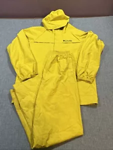 Columbia Waterproof Jacket And Pants Suit Medium Fisherman *READ* PVC Safety - Picture 1 of 23