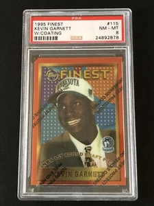 1995-96 Finest Kevin Garnett Rookie Card! HOF & Vintage! PSA 8 NM-MT 🔥🔥🔥 - Picture 1 of 2