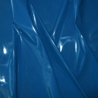 Shiny PVC Vinyl Pleather Gothic Fetish Dress Cat suits Raincoat Royal Blue 54"W - Image 1 of 2