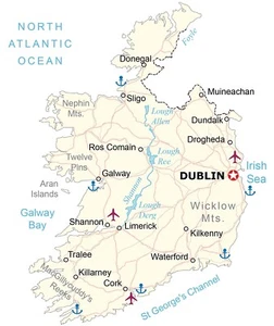 Ireland Road Map GLOSSY POSTER PICTURE PHOTO PRINT BANNER 12623 - Picture 1 of 1