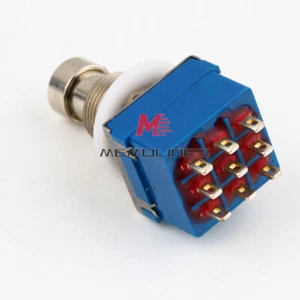10PCS 9-Pin 3PDT Guitar Effects Pedal Box Stomp Foot True Bypass Metal Switch - Picture 1 of 5