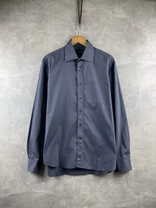 CANALI Luxury Blue Dress Striped Shirt 100% Cotton Made in Italy Size 41 - Picture 1 of 8
