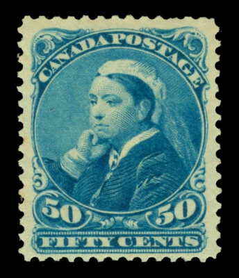 CANADA 1893 Queen Victoria - Widow Weed -  50c blue  Scott # 47 mint MH - Image 1 of 2