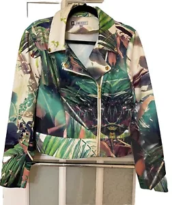 Jennifer Lopez Tropical Scuba Moto Jacket Roberto Cavalli Status Print - Size L - Picture 1 of 8