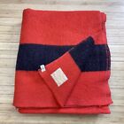 Vtg Large Trade Blanket Red Black Golden Dawn by JC Penney Co 100% Wool 82”x75”