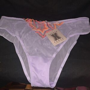 Women’s Savage Fenty Lingerie Panties Underwear Purple W/ Lace Neon Stars Sz 1X