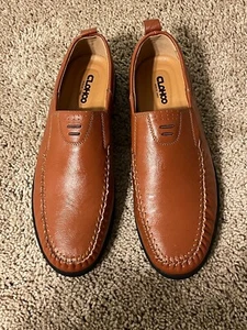 CLOHOO Men's Top Leather Brown Shoes Size 45, US 10.5 - Picture 1 of 4