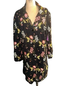 Johnny Was Women's Black Button Front  Floral Embroidered Coat Jacket - Picture 1 of 9