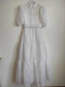 Vintage 70er Vera Mont Paris Brautkleid Gunne Prairie Cottagecore Maxi Gr. S - Bild 1 von 17