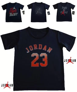 NWT JORDAN Boys Navy Blue DRI FIT Top with Logo Design(Size 4, 5, 6, 7) NEW - Picture 1 of 10