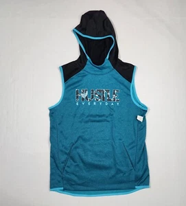 Old Navy Kids Size L (10) Techie Fleece Teal Blue Sleeveless Hoodie NWT - Picture 1 of 5