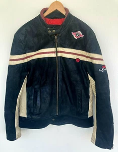 Chaqueta de motocicleta Mission vintage años 80 negra de gamuza/cuero para hombre talla L - Imagen 1 de 11