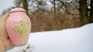 Urne crematorie rosa per ceneri adulto maschio/femmina - bellissimo arredamento unico stile 3D - Foto 1 di 6
