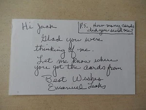 Manny Leaks handsignierte 3" x 5" Karteikarte - Bild 1 von 1