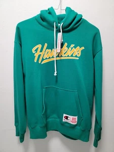 Champion X Stranger Things Hoodie Sweatshirt Green Yellow MEDIUM - Picture 1 of 4