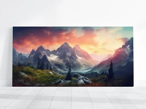 Landscape Painting Mountains Nature Canvas Large Wall Art Home Decor Living Room - Picture 1 of 8