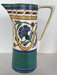 10” ARNHEM Water Pitcher, Lindus Pattern, c1920 Dutch art pottery - Picture 1 of 8