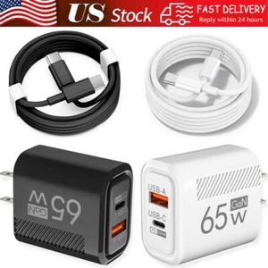 65W PD + USB A Fast Wall Charger Type C Cable For Google Pixel 9 8 7 Pro 8a 7a - Picture 1 of 27