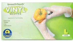 100 Smoothtouch Vinyl Handschuhe Powde, Marke Sunset - Bild 1 von 5