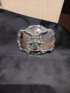 Vintage Regenbaum & Schmuck INC silberfarbene indianische Kachina Puppe Gürtelschnalle. - Bild 1 von 8