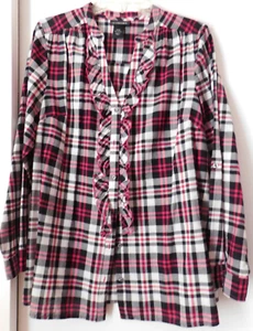 Lane Bryant Damenbluse schwarz/weiß/Fuchsia Gr. 14/16 - Bild 1 von 5