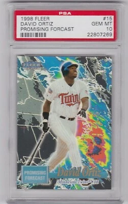1998 Fleer David Ortiz #15, Promising Forcast, PSA GEM MINT 10 - Image 1 of 2