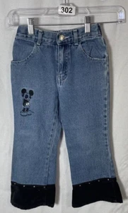 Vintage Disney Mickey Mouse Denim Jeans Size Kids 5 - Picture 1 of 3
